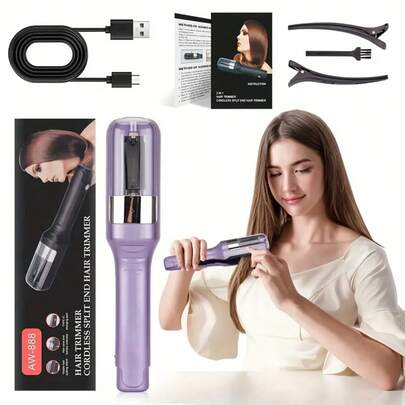 ICEWLESS 이 직선 머리 빗은 머리를 부드럽고 깨끗하고 깔끔하게 만들 수 있습니다. 직선 머리 트리밍 포크와 헤어 클리퍼가 함께 제공됩니다. 이것은 휴대용 충전식 자동 헤어 커팅 도구, 전기 헤어 클리퍼, 500mAh입니다.