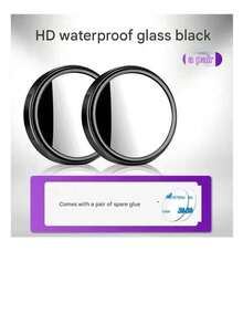 1pc Car Rearview Mirror Small Round Mirror Reversing Artifact Blind Spot HD Waterproof Auxiliary Mirror 360 Degree Multi-Function Mirror Car Rearview Mirror Has Suction Cup Type, Sticky Small Round Mirror Reversing Auxiliary Artifact Ultra-Clear Reflective Blind Spot Large Field Of View Wide Angle Car Universal