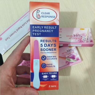 1 件套恶作剧假妊娠测试套装，送给男朋友/丈夫的恶作剧礼物，笑话妊娠试纸，在水中变色以指示假孕，有趣新奇的恶作剧物品