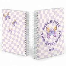 iscool 2025 Retro Purple Butterfly Hardcover Daily Planner - 紫丁香 - 查看 2