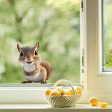 قطعة واحدة ملصق زخرفي من مادة البي في سي بتصميم كرتوني لسنجاب وفأر، ديكور منزلي متعدد الاستخدامات! مصنوع من مادة البي في سي، مناسب للنوافذ والجدران والأبواب والحمامات والمطابخ وغيرها من المساحات. تصميم جذاب وأنيق، يندمج بسهولة مع الأساليب الحديثة والشمالية والعديد من الأنماط الأخرى، لا يتطلب تركيب معقد، زين كل ركن في منزلك بتفاصيل ديناميكية.