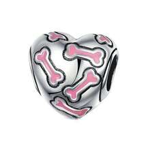 1 Pc Lovely Pink Series Flowers, Hearts, Bears, Rabbits, Dogs, Pandas, Ladybugs, Love, Love Mom, Cups, Pink Beads Charm Bead Fit For Women Bracelets Bangles DIY Jewelry Making And Daily Outfit Matching Jewelry Decoration For Girls Valentines - Pink - View 6