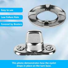 EstiloCommon Sense - Sujetadores De Grado Marino Chapados En NíQuel, Ojales Y Pernos De BotóN Giratorio Para Barcos, Caravanas Y Caravanas, 12 Juegos Con 24 TornillosVersióN Mejorada