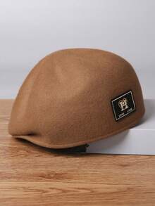 1 peça boina de lã ajustada para mulheres, nova moda coreana de outono/inverno, boné de artista elegante, chapéu octogonal versátil