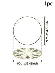 1pc Christmas Tree Skirt, Christmas Deer Pattern, Christmas Tree Bottom Decoration, Christmas Home Decor - Multicolor - View 7