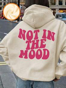 1pc Tween Girl Casual Printed Hooded Sweatshirt, Warm Fleece Pullover Sweatshirt For Students, Interesting And Colorful Design Sparks Imagination, Autumn/Winter - Apricot - View 3