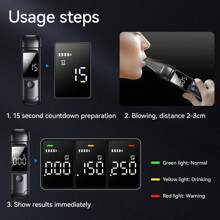 Rechargeable Breathalyzer, Portable Personal Alcohol Analyzer With LCD Digital Display, Alcohol Detection Testing Tool (Black)