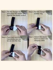 充电线整理器，户外旅行线夹，兼容苹果/安卓充电器 - 彩色 - 查看 11