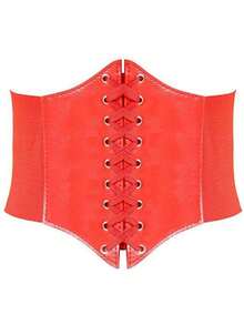 1 件女士刺绣松紧腰带，纯色宽腰带万圣节服装