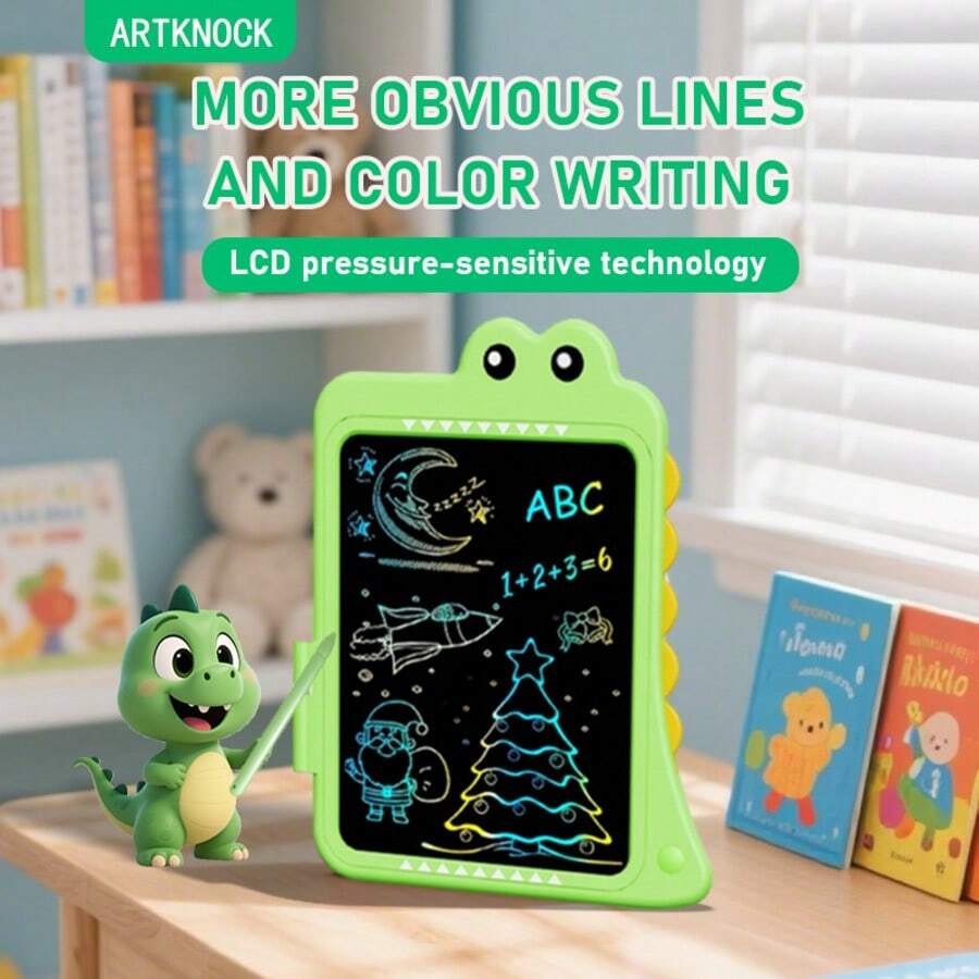 1pc 10 Inch LCD Drawing Tablet - Doodle Board - Portable Educational - Ideal For Home - School - Office And Travel Use - Great Christmas Or Birthday Gift - Suitable For Winter And New Year - Back To School - Pink - View 1