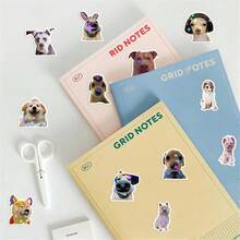 203pcs Realistic Puppy Dog Stickers For Water Bottle, Skateboard, Luggage, Notebook, Phone Case, Guitar, Piano, Room, Wall Decor