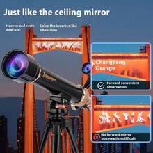 SCIENCE HORSE Teleskop astronomiczny 50/500 mm, stop aluminium, z okularem binokularowym o powiększeniu 30/60x, ręcznym ustawianiem ostrości, w zestawie uchwyt na smartfona i składany statyw – odpowiedni do obserwacji gwiazd, księżyca i aktywności na świeżym powietrzu, dla osób w wieku 8+ lat