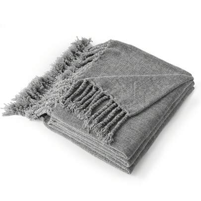 Soft Cozy Chenille Throw Blanket With Fringe Tassels,Throw Blanket For Couch Bed Sofa, 130*150cm
