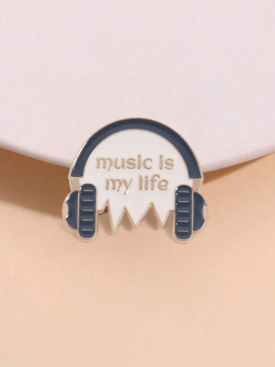 1pc Cartoon Headphone Brooch, Music Badge Pin, Decorative Accessory For Clothes, Bags, Backpacks Pins,Autumn-Winter Accessories,Suitable For Teens, Youth,Men,Casual, Outdoor, Athletic, Vacation, Graduation Gifts, Birthday, Daily Wear Halloween Jewelry Costume Accessories Bag Charms Office Accessories