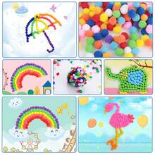 300pcs Classic Colorful Pom Poms (1cm) - Assorted, Suitable For Crafts, DIY Decoration, Projects And Party Supplies, Daily DIY Crafts, Gift Decoration And Creative Decoration - Multicolor - View 7