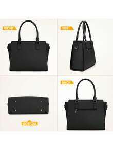 NEWHEY 女士工作手提包，顶部拉链皮革单肩包，手提包，经典钱包，适合办公室、商务、旅行 - 彩色 - 查看 10