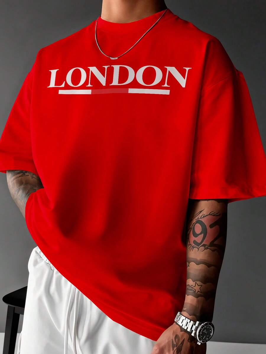 Camiseta Londres Capitais Streetwear Inglaterra Dtf Ref3503 - Vermelho - Visão 1