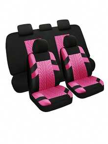 Juego de 9 piezas de fundas para asientos de coche para todas las estaciones - Tela de poliéster con textura en relieve diagonal antideslizante para asientos delanteros y traseros - Fácil de instalar y limpiar - Adecuado para una variedad de modelos de coche, incluyendo sedán, SUV, etc - Multicolor - Ver 14