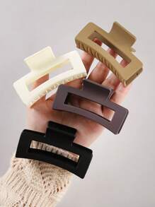 4/3/1件纯色复古简约风格塑料大号发夹，女士适用。简约时尚百搭的发饰，提升您的日常造型，适合日常使用、户外、淋浴、清洁、化妆、发型设计和服装搭配，优雅时尚的女士大号发夹装饰头饰。发夹发夹发夹发夹秋冬爪夹发饰，适合女士度假装扮 - 彩色 - 查看 13