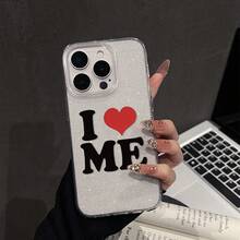 Heart-Shaped "ME" Personalized Phone Case, Compatible With Iphone 16 Pro Max, 15, 14 Plus, 13, 12, 11 Protective Cover - Transparent Frame Flash Point - View 2