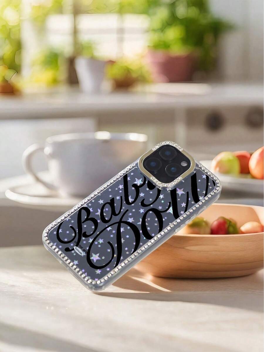 1pc High-Value Transparent Mobile Phone Case, Diamond Star Mobile Phone Case, Shiny Surface Mobile Phone Case, Suitable For IPhone 12/13/14/15/16/Pro/Pro Max/Plus Mobile Phone Case - 閃鑽星星色 - 查看 1