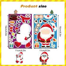 8/16/40sheet Christmas Stickers, Make Your Own Mix And Match Sticker, Stocking Fillers, Include Santa Claus, Reindeer, House,Christmas Tree And Snowman,Christmas Crafts For Kids Party Favors Supplies, Party Activity Games Classroom Decoration Gifts