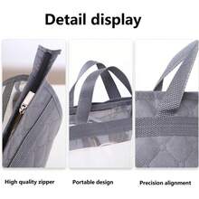 1pc Hanging Garment Bag Wardrobe PVC Storage Bag Transparent Dust-Proof Moisture-Proof Breathable Hanging Bag Leather Bag Protector Multifunctional Transparent 3D Bag Dust Cover Bag Organizer - Grey - View 4
