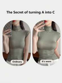 1对加厚6厘米内衣罩杯小胸垫可拆洗丰胸垫插入增加衬垫内衣文胸配件 - 杏色 - 查看 8