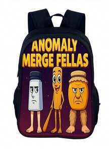 New Printed Large Capacity Backpack, Suitable For Teenagers, Essential For Back To School Season, Minimalist & Stylish Backpack, Lightweight & Relieving Printed Polyester Travel Backpack, Large Capacity Bag - Multicolor - View 5