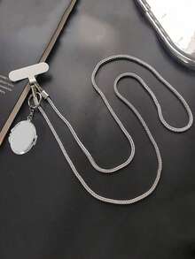 1 件金属万能钥匙手机挂链，时尚女士斜跨手腕手机壳链，带心形吊饰镜面吊坠，附赠透明垫子礼物，适合送给母亲、家人、朋友、生日、节日的手机吊饰、手机链 - 銀色 - 查看 19