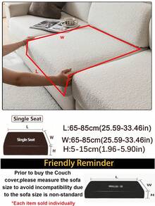 1 pièce Housse de canapé en peluche Teddy de couleur unie, élastique enveloppante, chaude et confortable, style minimaliste Ins, anti-dérapante et anti-salissure, lavable, convient pour canapé en L 1/2/3/4 places dans le salon, la chambre, le bureau