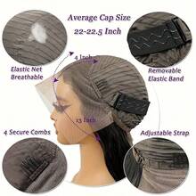 Black Lace Front Wig Body Wave Human Hair 13x4 HD Transparent Lace Front Wigs Human Hair Pre Plucked With Baby Hair 250% Density Body Wave Glueless Human Hair Wigs For Women - Natural Black - 查看 8