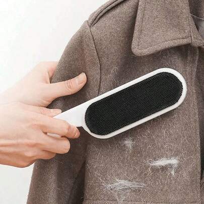 1个双面可重复使用静电除尘刷，适用于衣物、地毯和家具，可去除宠物毛发，手动静电除尘器，家用清洁工具，无需电源，除尘刷