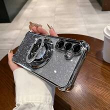 (支架) 1 件简约支架手机壳，太空壳防摔/TPU 硅胶软边高端保护套防尘角加厚奢华手机壳兼容三星 Galaxy S24Ultra/S24Plus/S24/S23Ultra/S23Plus/S23/S22Ultra/S22Plus/S22/S21Ultra/S21Plus/S21FE/S23FE/S20Ultra/S20Plus/S20FE 和支架电镀 + TPU 硅胶软边全覆盖女士/男士高端保护壳适用于 OPPO A5x/C123456789/987654321 适用于 OPPO A123456789987654321 防水防震防刮 - 藍色 - 查看 4