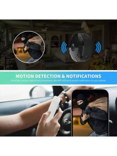 HD Mini WiFi Security Camera Night Vision Motion Alerts USB Rechargeable, Portable, Wide Angle, Easy App Setup view 11