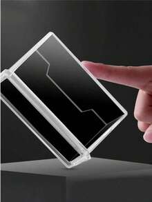 1pc Acrylic Transparent Desktop Business Card Holder, Clear Layered Card Storage Box, Plastic Made Small Card Organizer, Suitable For Storing Business Cards, Place Cards, Cards In Various Occasions, Exhibitions, Daily Use