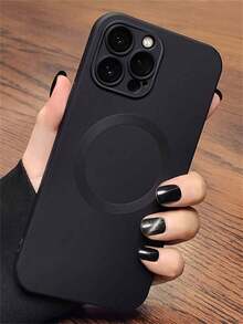 奢华斜挎项链挂绳哑光手机壳适用于 17 Air 16 15 14 13 12 Pro Max 11 磁性无线充电软壳 - 黑色 - 查看 3