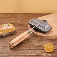 Sandwich Maker Bread Mold Nonstick Double-Sided Grill Pan, Multifunction Gas Breakfast Cooker For Home Use - Black - View 8