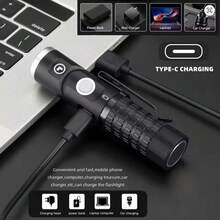 Alonefire X93 Rechargeable Magnetic LED Flashlight, 90° Rotatable Head, Super Bright Camping Light, Work Light, Hiking Light, Emergency Light, EDC Tactical Pocket Flashlight - Multicolor - View 5