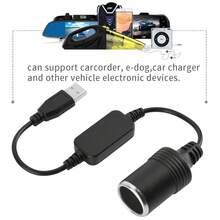 Ccdes USB Port To 12V Car Cigarette Lighter Socket Female Converter Adapter Cord, USB Port To Car Cigarette Lighter Socket