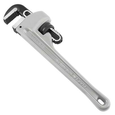 Maxwalk Clé à tuyau MAXPOWER de 10 pouces en aluminium, clé à tuyau droite pour plomberie, clé à tuyau réglable avec mâchoires lisses