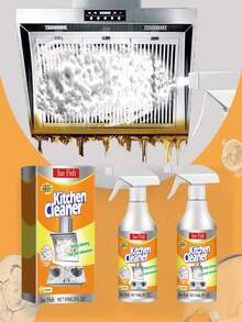 JUE FISH 60ml/120ml Kitchen Foaming Cleaner, Grease Remover For Stove, Oven, Pots And Pans. Effectively Dissolves Stubborn Burnt-On Food And Grime, Keeps Kitchen Utensils Sparkling Clean.