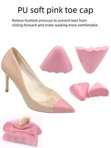 1 par de almohadillas para los dedos de los pies suaves y elásticas de PU, plantillas antifricción gruesas y amigables con la piel, almohadillas de relleno ajustables para tacones altos - Multicolor - Ver 1