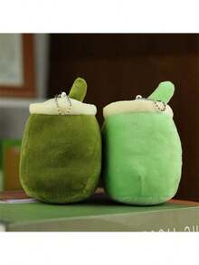 1 pieza Muñeco de peluche de taza de té de burbujas con frutas de dibujos animados, colgante de chupete, accesorio para té de burbujas (empaque aleatorio, algunas partes aleatorias), té de burbujas, colgante, peluche de té de burbujas - Multicolor - Ver 5
