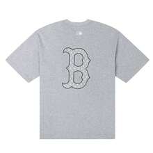 MLB Áo thun unisex cổ điển in họa tiết monogram cỡ lớn, dáng rộng, thoải mái, tay ngắn, thích hợp cho hoạt động ngoài trời, thể thao và mặc thường ngày. - Vải lanh xám - Xem 2