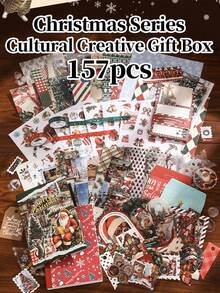 157 قطعة هدايا عيد الميلاد، مجموعة هدايا، هدايا متعددة الفئات، صندوق هدايا مختلط، صندوق أمنيات دافئة لعيد الميلاد، سلسلة عيد الميلاد، دفتر ملاحظات بغلاف صلب، لوح تذكير، ملصقات ورقية زخرفية، دفتر ورقي، دفتر ملاحظات للطلاب، صندوق هدايا متنوع. مثالي لديكورات القرطاسية ذات موضوع عيد الميلاد، مثالي للهدايا. ديكور المنزل ديكورات عيد الميلاد ديكور الغرفة الشتوي
