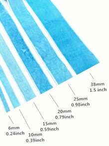 6-40毫米天蓝色丝绒流苏 - 单面涤纶礼盒包装流苏，适用于圣诞节、珠宝展示、DIY工艺品和派对装饰 - 耐用，无需缝纫，光泽优雅，情人节装饰丝绒丝带 - 天藍色74# - 查看 2