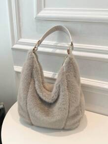 BAILEE 时尚优雅的新款秋冬柔软纯色毛绒大容量拉链女士单肩手提包，是职场女性的必备单品，适合大学、工作、商务、通勤、户外、旅行、野餐、办公室等各种场合，也适合工作、购物、参加晚宴、时尚活动以及赠送朋友。 - 彩色 - 查看 18