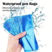 100/200PCSTattoo Pen Bags Disposable Waterproof Tattoo Machine Pen Sleeve Covers Bags Black/Blue/Pink Tattoo Accessories - Multicolor - View 8