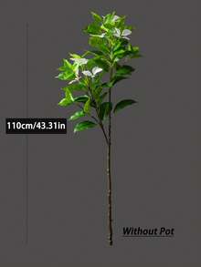 Kmitang 82-144cm Large Artificial Magnolia Flower, Fake Southern Bamboo Branch, Plastic Banyan Leaves, Faux Rubber Tree, Tropical Palm Plant, Suitable For Home, Garden, Office Decor, Not Including 1 Plant - White - View 9